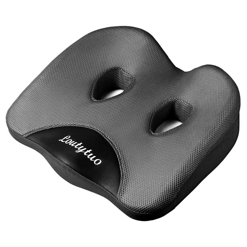 LOUTYTUO Seat Cushion Pillow,100% Memory Foam and Washable Cover,for Office Chair,Car Seat and Wheelchair,Tailbone & Sciatica & Back Pain Relief - Image 1
